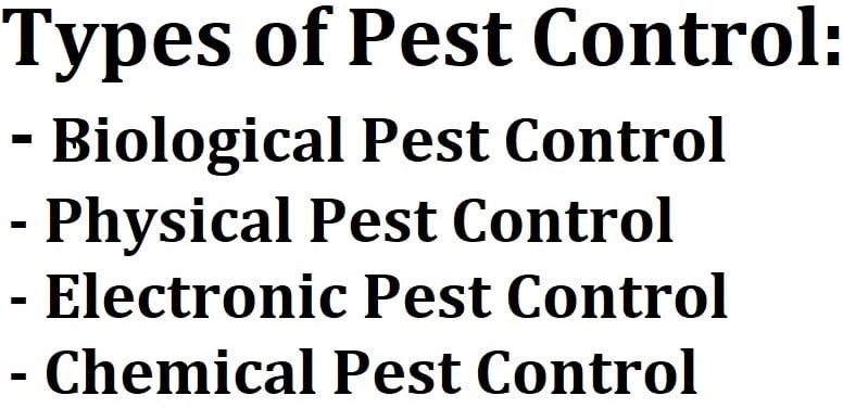 Types of pest control in Kenya